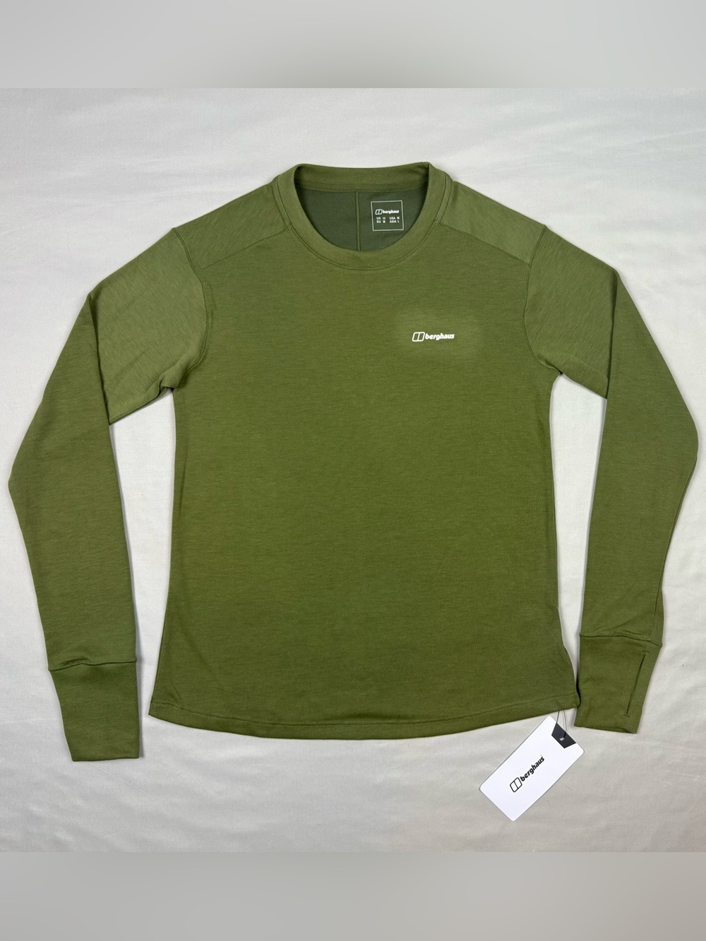 Berghaus Women’s Sample Ivyhill Base Layer Crew Sz Medium Olive Green A2